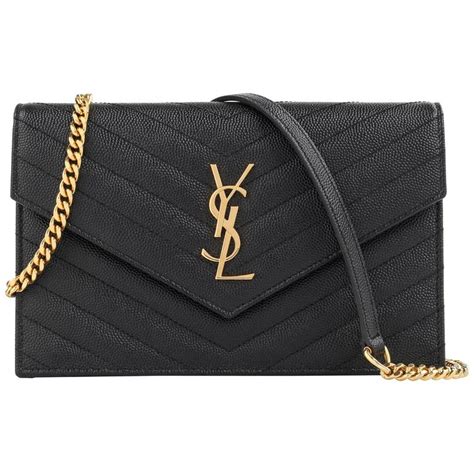 ysl black purse with chain